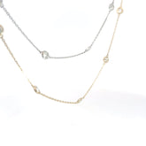 14k White / Yellow Gold 2.42ct G/H VS2 / SI1 Round Diamond by the Yard Necklace